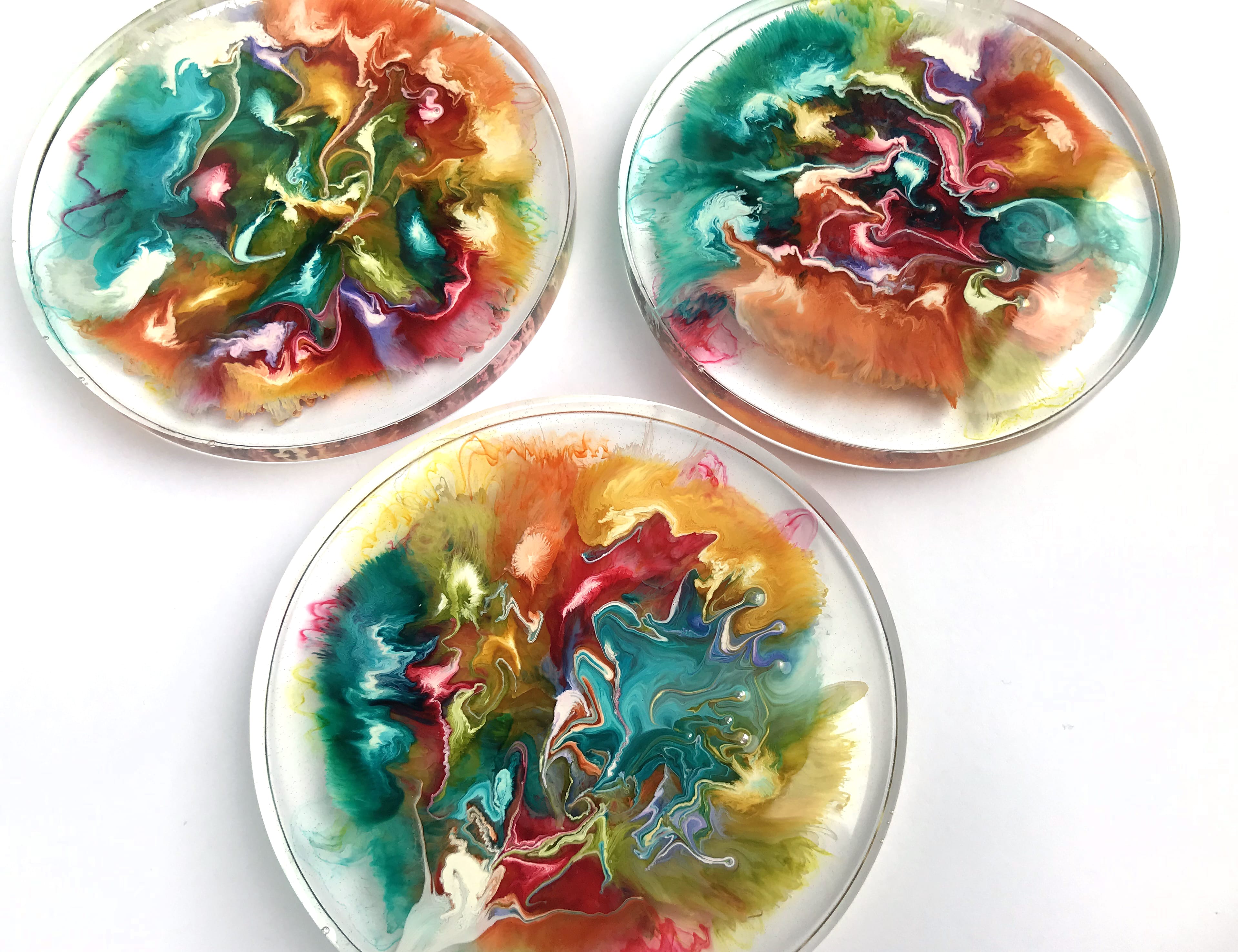 In The Studio: Layered Resin Landscape and Resin Petri Dishes