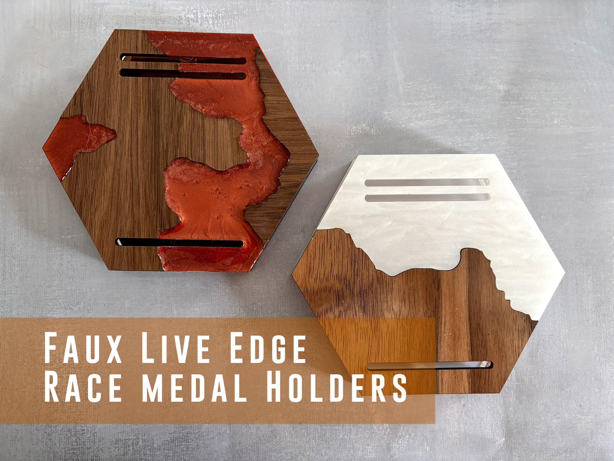 Faux Live Edge Laser cut Medal Holders Tutorial
